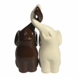713417 Фигура декоративная "Пара слонов" (молочный+шоколад глянец)  L6,5W12H16  2 наб/бл