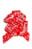322/12-20 Бант шар Сердечки на красном (32мм) 10/бл