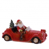 746976 Фигурка декоративная "Дед Мороз на машине" (с подсветкой), L36 W14 H18 см