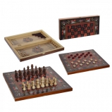 712964 Игра настольная 3 в 1 "Цветы" (шахматы, шашки, нарды) L50 W25 H5 см