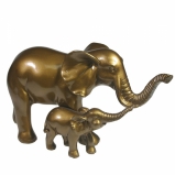 713379 Фигура декоративная Слониха со слоненком (бронза) L22W9H12