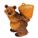 11705 Фигура декоративная садовая "Медведь с корзиной", H30 см