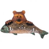 12424 Ключница "Медведь с рыбой", H22 L41 см