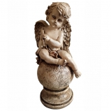 626342 Фигура декоративная "Ангел на шаре" (золото), L17W17H43 см