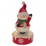 742603 Фигурка декоративная с функц. движения и музыкой "Снеговик",  L10 W10 H19 см