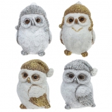 806748 Фигурка декоративная "Сова", L5 W4,5 H7 см, 4в., 4 шт/бл