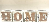 111143 Нобор из 4-х подсвечников "HOME", L32 W8 H8,5 см