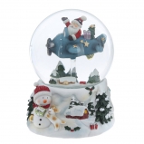 824840 Фигурка декоративная "Дед Мороз" в стекл шаре (ключ,муз), L9,5 W9 H14 см,