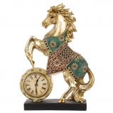821543 Фигурка декоративная "Лошадь" с часами (AAx1,н.п.), L22,5 W7 H33 см