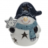 821497 Фигурка декоративная "Снеговик" с подсветкой (LR44x2), L8 W6,5 H9,5 см
