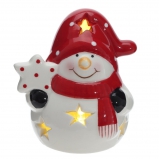 821499 Фигурка декоративная "Снеговик" с подсветкой (LR44x2), L8 W6,5 H9,5 см