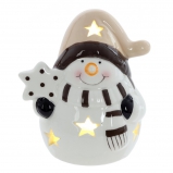 821501 Фигурка декоративная "Снеговик" с подсветкой (LR44x2), L8 W6,5 H9 см