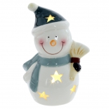 821530 Фигурка декоративная "Снеговик" с подсветкой (LR44x2), L8 W6,5 H12 см