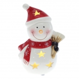 821532 Фигурка декоративная "Снеговик" с подсветкой (LR44x2), L8 W7 H13,5 см