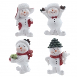 824826 Фигурка декоративная "Снеговик", L2 W3,5 H5 см, 4в.