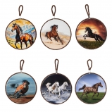 823729 Декоративная подставка под горячее с подвеской "Лошадь", L17 W17 H0,5 см, 6в.