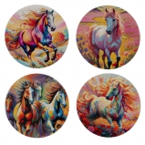 823835 Декоративная подставка под горячее "Лошадь", L10 W10 H1 см, 4в.