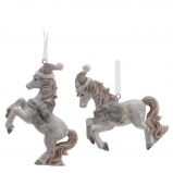 824189 Фигурка декоративная подвесная "Лошадка", L9 W2,5 H8,5 см, 2в.