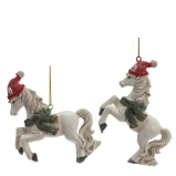 824194 Фигурка декоративная подвесная "Лошадка", L8,5 W2,5 H8 см, 2в.