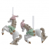 824195 Фигурка декоративная подвесная "Лошадка", L9 W2 H8,5 см, 2в.