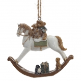 824225 Фигурка декоративная подвесная "Лошадка-качалка", L8,5 W1,5 H7,5 см