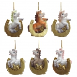 821416 Фигурка декоративная  подвесная "Лошадка", L5,5 W2,5 H7 см, 6в.