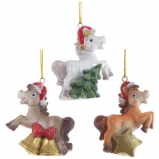 821419 Фигурка декоративная подвесная "Лошадка", L6 W3 H6,5 см, 3в.