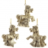 821437 Фигурка декоративная подвесная "Лошадка", L6 W3 H6,5 см, 3в.