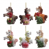 821440 Фигурка декоративная подвесная "Лошадка", L6 W3,5 H7,5 см, 6в.