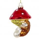826135 Украшение новогоднее "Гриб и ёж", L7 W7 H11 см