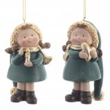 824836 Фигурка декоративная подвесная "Девочка", L5,5 W5 H9,5 см, 2в.