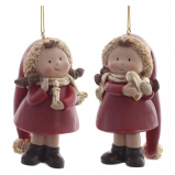 824837 Фигурка декоративная подвесная "Девочка", L5 W5 H10 см, 2в.