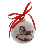 826304 Украшение новогоднее Шар "Лошадка", D 8 см, L9 W9 H11 см