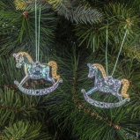 823852 Набор из 2шт Украшение новогоднее "Лошадка", L5,5 W0,5 H4,5 см