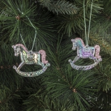 823851 Набор из 2шт Украшение новогоднее "Лошадка", L5,5 W0,5 H4,5 см