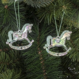 823850 Набор из 2шт Украшение новогоднее "Лошадка", L5,5 W0,5 H4,5 см
