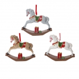 826203 Фигурка декоративная подвесная "Лошадка-качалка", L10 W2,5 H9 см, 3в.